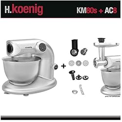 H.Koenig KM80s Robot Pétrin Multifonctions Gris et AC8 Accessoires pour KM80s