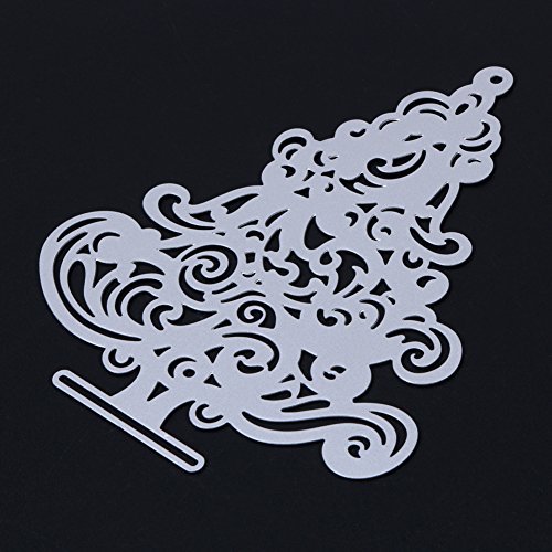 Demiawaking 1Pcs Weihnachtsbaum Schneiden Schablonen DIY Sammelalbum Dekor Papier Karten, Metall Buchzeichen , Metall Lesezeichen als Geschenk fuer Freunde - 4