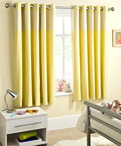 Enhanced Living Curtain Panel (Set of 2) Size: 168cm W x 137cm L, Colour: Yellow