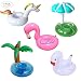 Produktbild GuassLee 5 Pack Große Aufblasbare Getränkehalter PVC Einhorn Flamingo Palme Pilz Weißer Schwan Aufpumpen Schwimmende Getränke Untersetzer Becherhalter für Pool Party