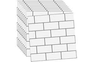 ACBAGI Self Adhesive Wall Tiles Stickers for Kitchen and Bathroom Stick on Tiles Peel and Stick Backsplash Tile Stickers (10PCS 12Inch*12Inch*, Shiny White)