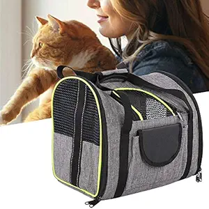 Folding Pet Bag, Pet Bag, Portable Pet Bag, Side Pocket Designed, Durable and Long Service Life, Pet Carrier for Cat Carrier Cat Backpack Dog Backpack(PTk066-grey Green)