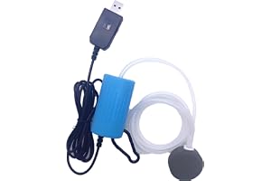 GERUI Mini USB-akvarium luftpump, tyst syrepump, energibesparande, syrebubblare med luftsten och silikonslang med enkelutlopp