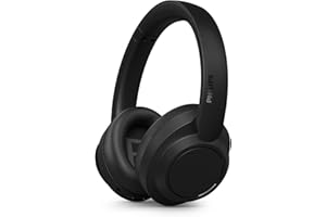 Philips TAH6509BK/00 Cuffie Bluetooth wireless Over-Ear con cancellazione del rumore - qualità superiore della chiamata, assistente vocale compatibile con 70 ore di tempo di riproduzione - Nero, 2024