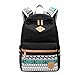 Produktbild outflower Rucksack Schulranzen Blumen Hohe Kapazität Mädchen/Student Umhängetasche Mode Einfache Design Printserver Floral zu der Mode/Reise Käufe lernen Rucksack, schwarz, 42*29*14cm