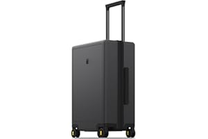 LEVEL8 Carry on Luggage Lightweight Suitcase with Wheels 100% PC Trolley Case Micro-Diamond Textured Design, TSA Approved Hard Shell(55cm, 40L,Dark Grey)
