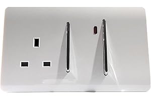 Trendi Switch Spare Faceplate for Cooker Switch & Plug Socket with Neon in Ice White