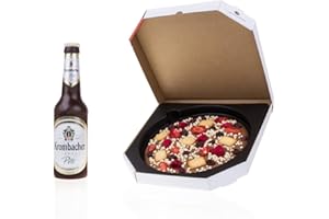 ‎CHOCOLISSIMO Feierabend-Set - Set aus Schokobier und Schokopizza | Pizza | Bierflasche aus Schokolade | Geschenkidee Männer | lustige Geschenk | Vatertag | Papa | Bastler | Vatertagsgeschenk | alkoholfrei
