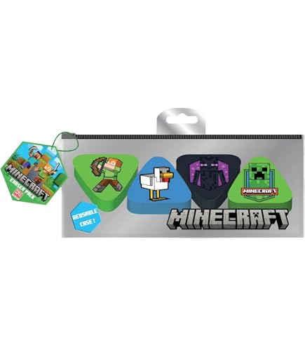 Stylo à Encre Gel Effaçable Minecraft - Écriture Fluide, Design Thème Minecraft