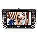 Produktbild PUMPKIN 2 Din Autoradio DVD Player mit GPS Navigation 7 Zoll Touch Screen für VW Volkswagen SEAT SKODA Jetta Golf Passat Polo Beetle Touran Bluetooth unterstützt Freisprechfunktion CanBus CD Lenkradsteurung