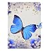 Produktbild Hozor Apple iPad Air 2/iPad 6 (9.7 zoll) Hülle - Auto Sleep / Wake up und Ständer Funktion Smart Case Cover Schutzhülle Flip Bookcase Etui Leder Tasche mit Frei 1 x Stift [Blauer Schmetterling]