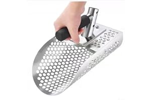 FACAIIO Paletta per sabbia in acciaio inossidabile per il rilevamento di metalli, setaccio per sabbia per spiaggia, accessori per metal detector, strumenti di scavo per setacciare la sabbia e caccia al tesoro