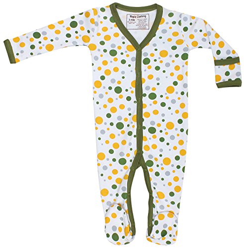 Organic Cotton Baby Clothes Long Sleeve Footie GOTS Certified (Dots, 3-6m)
