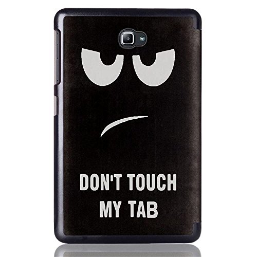 Samsung Galaxy Tab A T585N SmartShell Hülle Case Cover Tasche Skin – Ultra Slim Superleicht PU Leder Tasche Smart Case Cover Schutzhülle für Samsung Galaxy Tab A (2016) SM-T580N/T585N 25,54 cm (10,1 Zoll) (#2 Schwarz & weiß) - 3