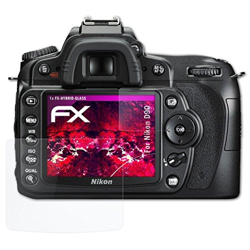 atFoliX Nikon D90 Verre Film Protecteur - Set DE 1 FX-Hybrid-Glass 9H Protection   cran Film de Verre en Plastique - Mieux Que Le Verre Pare-Balles d origine
