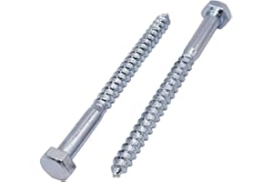 MARCOPOL 25 tornillos hexagonales de acero chapado en zinc DIN 571, M8 x 100 mm, tornillos hexagonales, pernos de retención, cabeza hexagonal, tirafondos (25, M8 x 100 mm)