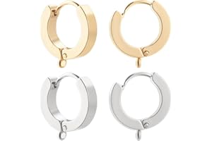 Beebeecraft 1 Scatola 16 Pezzi Ganci A Monachella Rotondi Orecchini A Cerchio Huggie In Acciaio Inossidabile Orecchini A Monachella Risultati Filo per Orecchie Francese con Anello per Creazione di