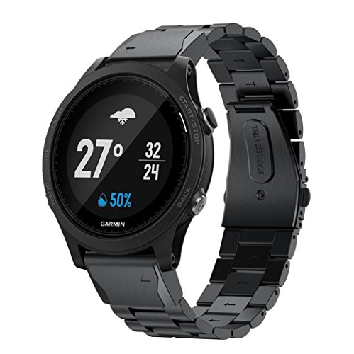 Preisvergleich Produktbild Garmin Forerunner 935 Uhrenarmbänder, YaYuu Edelstahlarmband Schnellverschluss Ersatzband für Garmin Forerunner 935