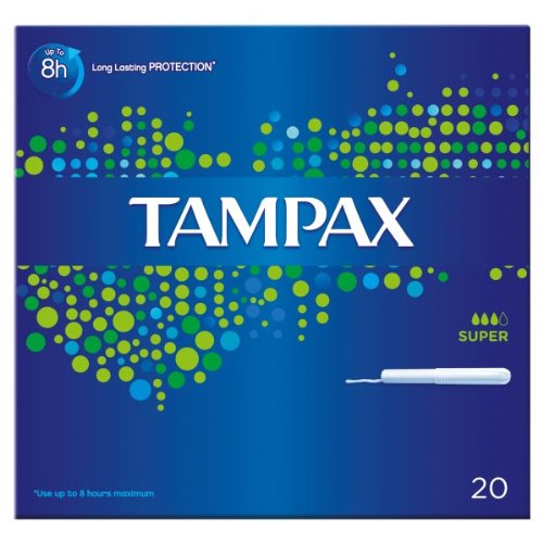 Preisvergleich Produktbild Tampax Karton Applikator Tampons Super 20 (Packung mit 8 x 20S)