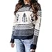 Produktbild Yanhoo Damen Pullover Strick Winter Langarm Weihnachten Sweatshirt Langarmshirt Oberteile Christmas Sweater Geometrische Elch Jacquard Pullover Baumwolle Strickpullover
