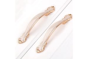 Voleseni™ Maniglie per mobili, cassetti, maniglie per cassetti, per cassetti, cucina, cassetti, porte, armadi, decorazione per la casa, ufficio, 96 mm, colore ambra bianco