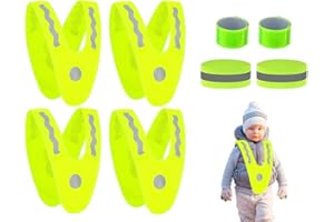Hitopin 4PCS Gilet Fluo Enfant, Gilet de Sécurité pour Enfan, 360°Visibilité à Gilet Réfléchissante, Gilet de Sécurité pour Enfants, avec 4 Bandes Réfléchissantes, pour Enfants, Course à Pied, Vélo
