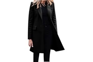 HAOLEI Blazer Femme ÉLéGant à Manches Longues Slim Fit Un Bouton OL Bureau Affaires Veste Chic De Costume Devant Ouvert Long Manteau Cardigan Blouson Jacket