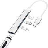 محول مكرر متوافق مع جهاز Macbook من Coverzone Type-c إلى USB Hub بأربعة منافذ