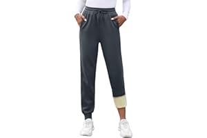 UMIPUBO Pantalon Jogging Femme Hiver Polaire Chaud Doublé Pantalons de Survêtement Longue Pantalon de Sport Cordon Lâche Sherpa Sweatpants avec 2 Poches Décontracté Training Fitness (,)