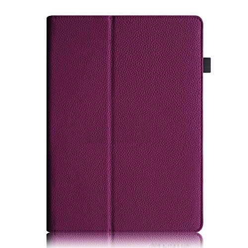 Invero® Premium Hülle Ledertasche umfasst Ständer Feature, Displayschutzfolie und Eingabestift Kugelschreiber für Samsung Galaxy Tab S 10,5 Zoll SM-T800 (Lila / Purple) - 2