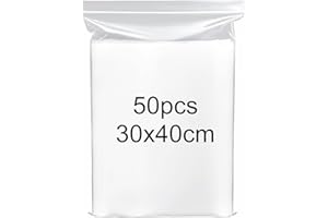 GUANGYUAN Sacchetti in Plastica Trasparente Richiudibili 30 * 40cm 50pezzi Sacchetto Sigillato Borsa con Chiusura a Cerniera, Applicano a Articoli per Bricolage, Deposito di Abbigliamento