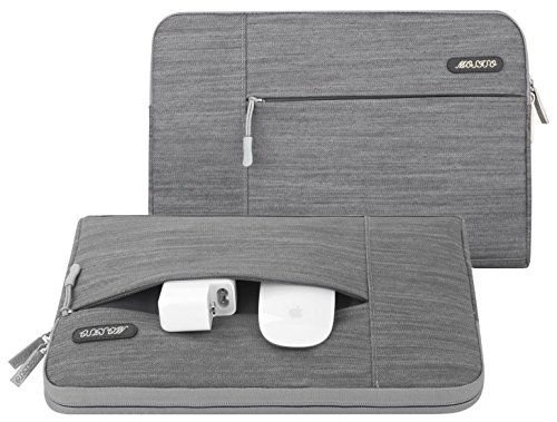MOSISO Denim Gewebe Hülsen tragender Fall Abdeckungs schützender Beutel nur für neues MacBook 12 Zoll mit Retina Display, Grau - 2