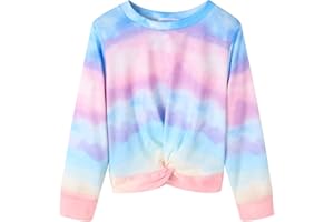 Arshiner Niñas Sudaderas sin Capucha Tie-Dye Cuello Redondo Pullover Sport Moda Ropa Camiseta de Manga Larga Sudadera para Niña