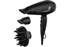 Rowenta CV8825F0 Pro Expert, Asciugacapelli con Tecnologia Ionica, Phon per Capelli con Motore Pro AC 2100W, 2 Concentratori, 1 Diffusore per Ricci Definiti, 6 Combinazioni di Velocità/Temperatura