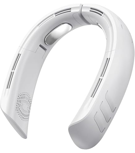DreiWasser Draagbare nekventilator met 9000 mAh oplaadbare batterij, mini- USB-persoonlijke nekbandventilator, bladloos, 360° buigbare kop, geluidsarm voor sport, hardlopen, reizen, kamperen, vissen