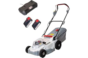 Ikra 77010300 Tondeuse à Batterie ICM 2/2037, 2X Batteries et 1x Double Charger Rapide Inclus