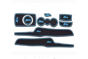 NC For Fiesta 2008-2016 Car Mats Door Slot Pad Accessories, Gate Slot Storage Mats, Cup Holder Pad, Rubber Door Groove Mats Anti Slip (blue)