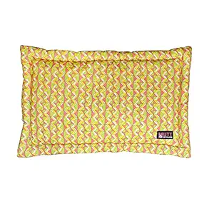 Mutt of Course Yellow Coral Printed Mat for Dogs (X-Large)