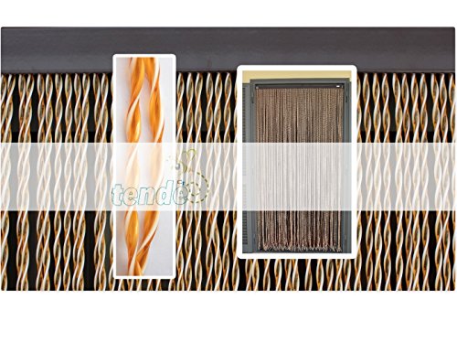 PVC-Türvorhänge Modell Capri – Aluminiumträger - Made in Italy - Eichmaß (95X200/100X220/120X230/130X240/150X250) – Fliegenvorhang (90x200, AMBRA N.1)