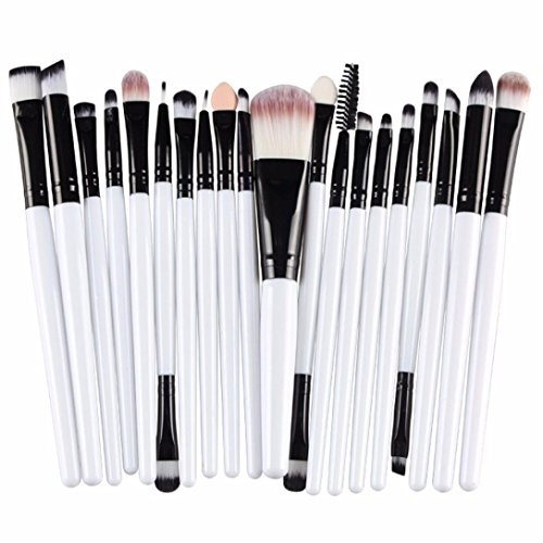 Tonsee® 20PCS Set Brosse Pro Makeup Brush Tools Make-up Toiletry Kit Wool Makeup Brush (White+Black)