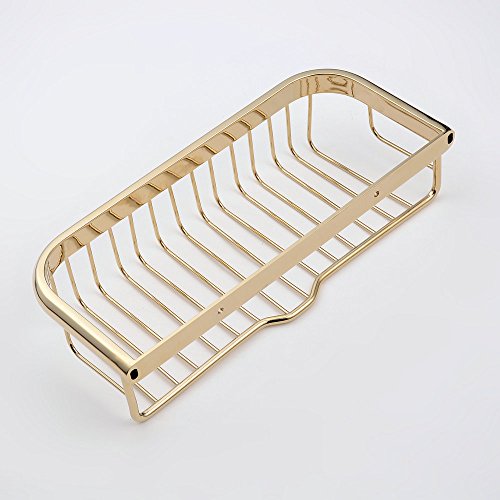 Hiendure® 30cm Duschecke Bad Regal für Dusche oder Badewanne Bad Duschregal Badregal Eckablage Regal Korb Ablage,Poliert Gold - 6