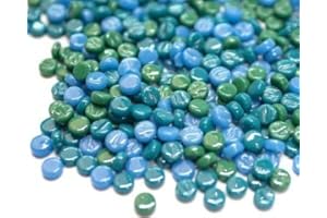 Hobby Island Mosaics - Craft Mosaic Tiles - 8mm x 4mm Round, 150pcs - Multicolor Polka Dot - Recycled Glass - Indoor/Outdoor