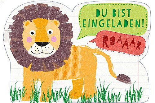 Einladungskarten Kindergeburtstag 6er Set "Löwe"