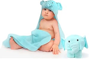 TENDS Accappatoio Neonato con Cappuccio - Set Bagno Bebe 0-3 Mesi - Toalla Neonato in Cotone Morbido e Assorbente - Ideale come Regalo Neonato-Accessori Bagno Bebe Originali-Asciugamano Neonato Bagnetto