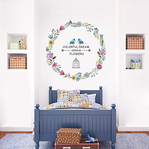 ALINT 1PC Fashion Stickers TV decoration Wreaths Bird Living Room Tv Decorations Wall Paintings Can Remove Wall Poster Wall Sticker