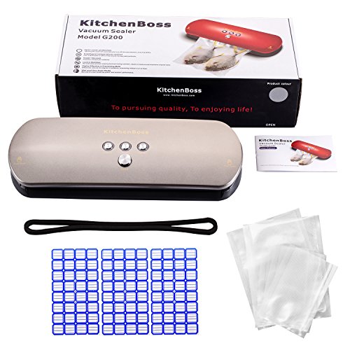 Vakuumierer, KitchenBoss Vakuumiergerät Lebensmittelverpackungsmaschine für Lebensmittel, Fleisch,Früchte, natürliche Aufbewahrung ohne Konservierungsstoffe,Vakuumregulierung,inkl. 5 gratis Profi-Folienbeutel (Silber) - 7