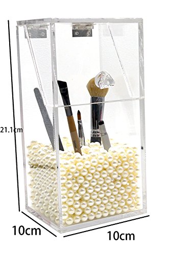 Bürstenhalter Make-up Organizer Beauty Tools Zylinder Barrel Aufbewahrung Barrels Pinsel Sets Kosmetik Aufbewahrungsbox with white pearl - 3