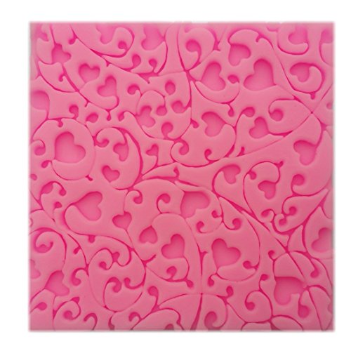 SHINA Herz-lines Torten Rand Spitze Effekt SILIKON AUSSTECHER Ausstechform Marzipan Fondant Deko für Tortedeko Tortenrand Deko - 3