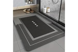 Glvomazty Alfombra de Baño Antideslizante, Súper Absorbente Alfombras Ducha con Diatomáceas Alfombrilla Baño 60x40cm (D)