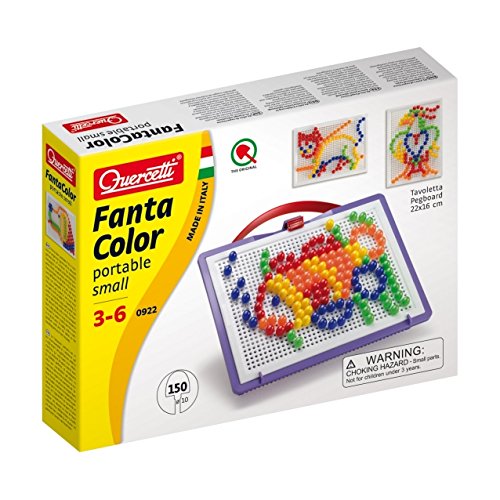 Quercetti 0922 – Mosaik-Steckspiel FantaColor Portable Small, 150 Stecker 10mm - 4
